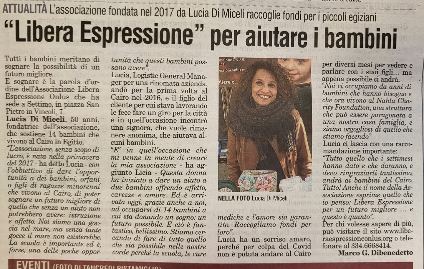 2021 articolo giornale 19 Ottobre su La Voce di Settimo e dintorni